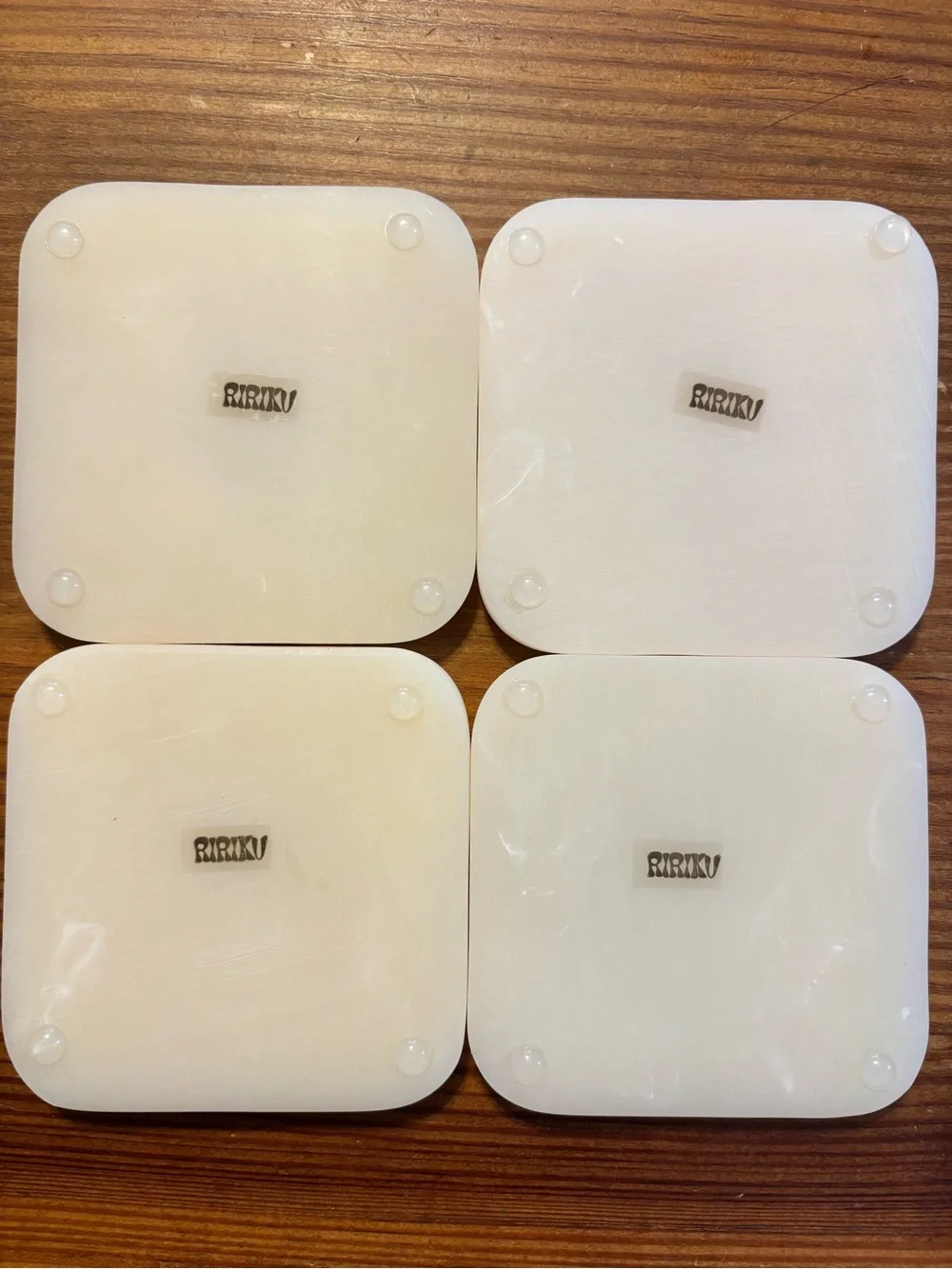 Ririku Square Marbled Coasters - Cream & White
